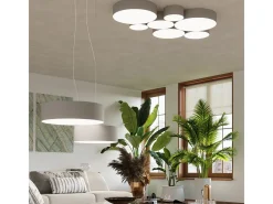Sollux Lighting Lámparas de techo Cercle minimalista de CLORURO DE POLIVINILO - 3 fuentes luminosas 3000K - L.45 x A.11 cm - Gris Discount