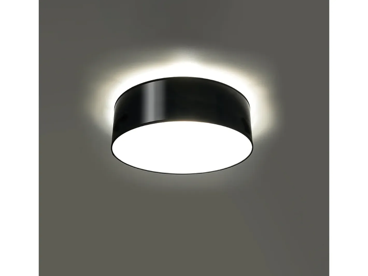Sollux Lighting Plafón-Lámparas de techo Cercle minimalista de CLORURO DE POLIVINILO - 1 fuentes luminosas 4000K - L.25 x A.11 cm - Negro