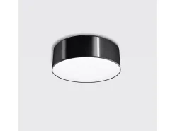 Sollux Lighting Plafón-Lámparas de techo Cercle minimalista de CLORURO DE POLIVINILO - 1 fuentes luminosas 3000K - L.25 x A.11 cm - Negro