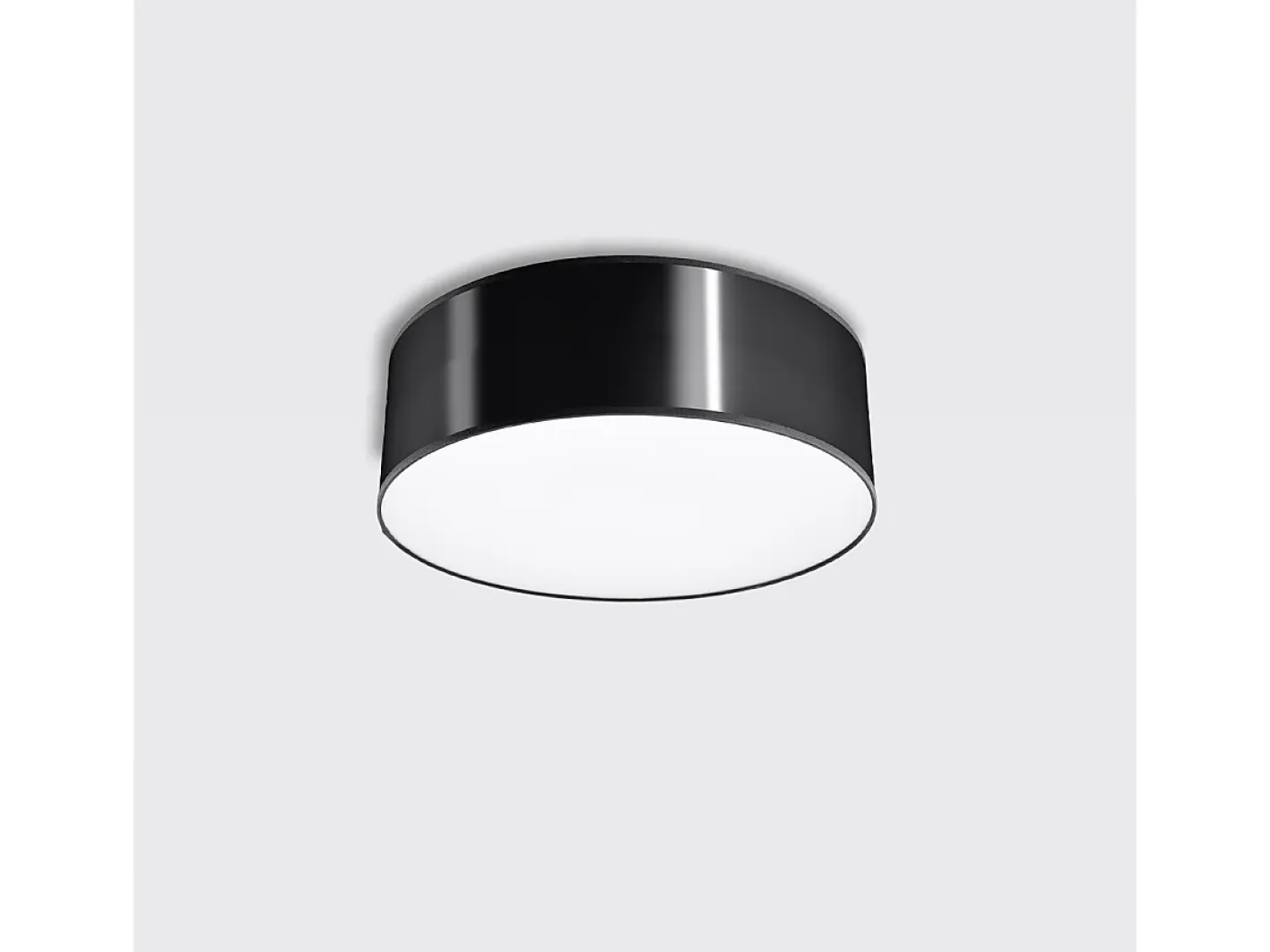 Sollux Lighting Plafón-Lámparas de techo Cercle minimalista de CLORURO DE POLIVINILO - 1 fuentes luminosas 3000K - L.25 x A.11 cm - Negro