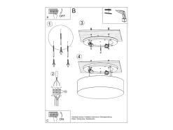 Sollux Lighting Plafón-Lámparas de techo Cercle minimalista de CLORURO DE POLIVINILO - 1 fuentes luminosas 3000K - L.25 x A.11 cm - Negro