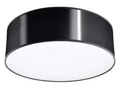 Sollux Lighting Plafón-Lámparas de techo Cercle minimalista de CLORURO DE POLIVINILO - 1 fuentes luminosas 3000K - L.25 x A.11 cm - Negro