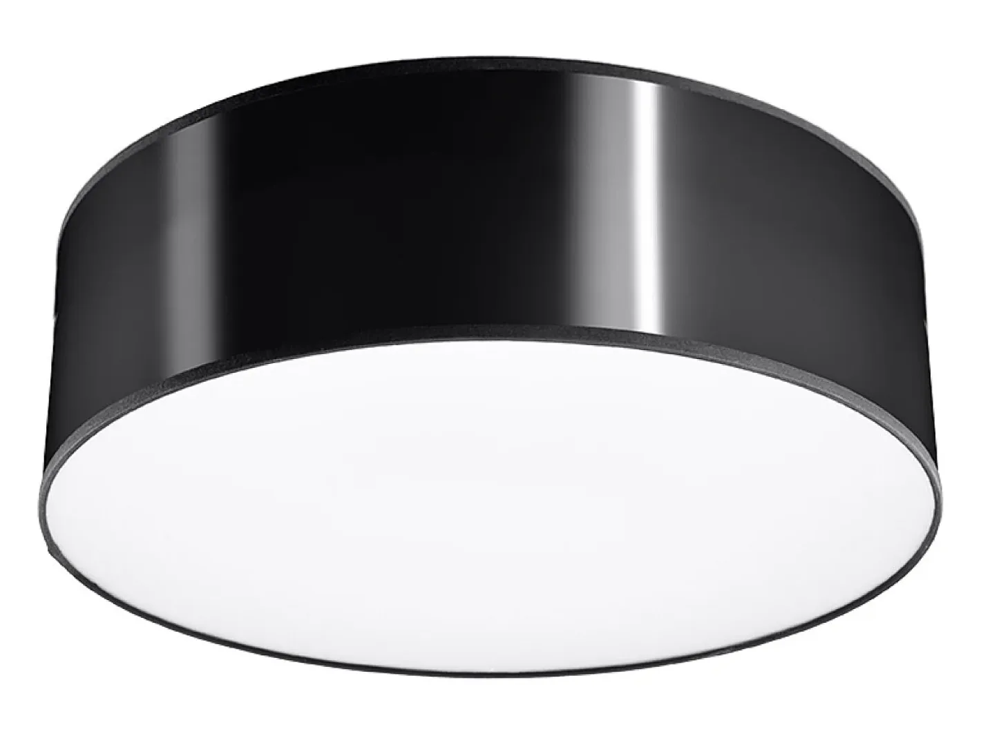 Sollux Lighting Plafón-Lámparas de techo Cercle minimalista de CLORURO DE POLIVINILO - 1 fuentes luminosas 3000K - L.25 x A.11 cm - Negro