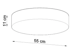 Sollux Lighting Plafón-Lámparas de techo Cercle minimalista de CLORURO DE POLIVINILO - 4 fuentes luminosas 4000K - L.55 x A.11 cm - Negro