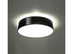 Sollux Lighting Plafón-Lámparas de techo Cercle minimalista de CLORURO DE POLIVINILO - 4 fuentes luminosas 4000K - L.55 x A.11 cm - Negro