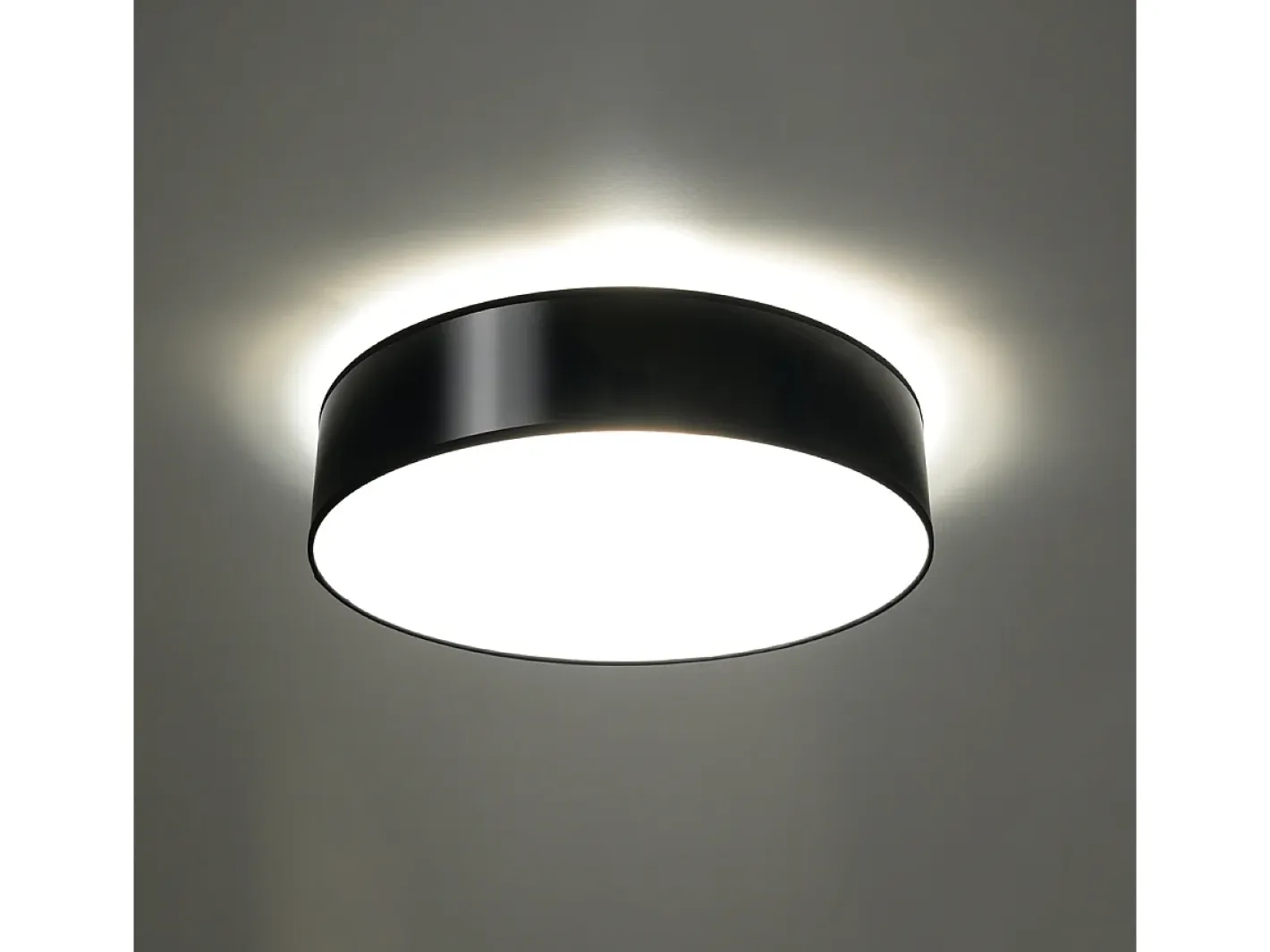 Sollux Lighting Plafón-Lámparas de techo Cercle minimalista de CLORURO DE POLIVINILO - 4 fuentes luminosas 4000K - L.55 x A.11 cm - Negro