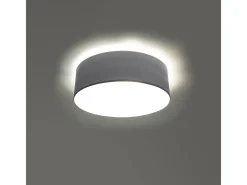 Sollux Lighting Plafón-Lámparas de techo Cercle minimalista de CLORURO DE POLIVINILO - 1 fuentes luminosas 4000K - L.25 x A.11 cm - Gris