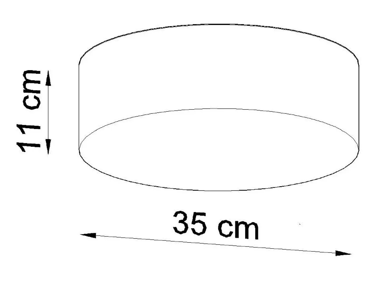 New Sollux Lighting Lámparas de techo Cercle minimalista de CLORURO DE POLIVINILO - 2 fuentes luminosas 3000K - L.35 x A.11 cm - Gris