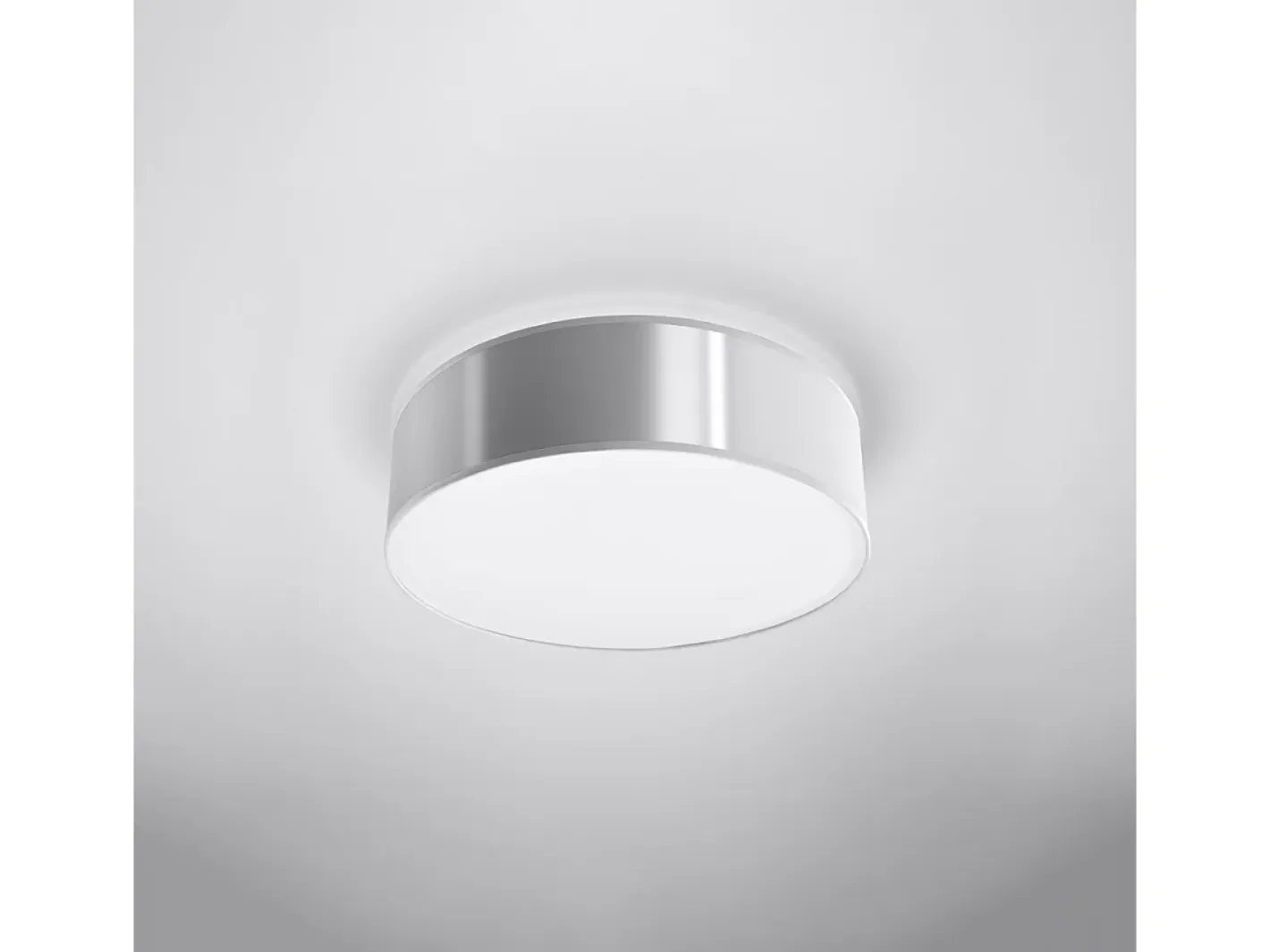 New Sollux Lighting Lámparas de techo Cercle minimalista de CLORURO DE POLIVINILO - 2 fuentes luminosas 3000K - L.35 x A.11 cm - Gris