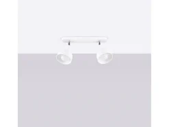 Discount Sollux Lighting Lámparas De Techo Elba Desván De Acero - 2 Fuentes Luminosas - L.47 X A.18,5 Cm - Blanco
