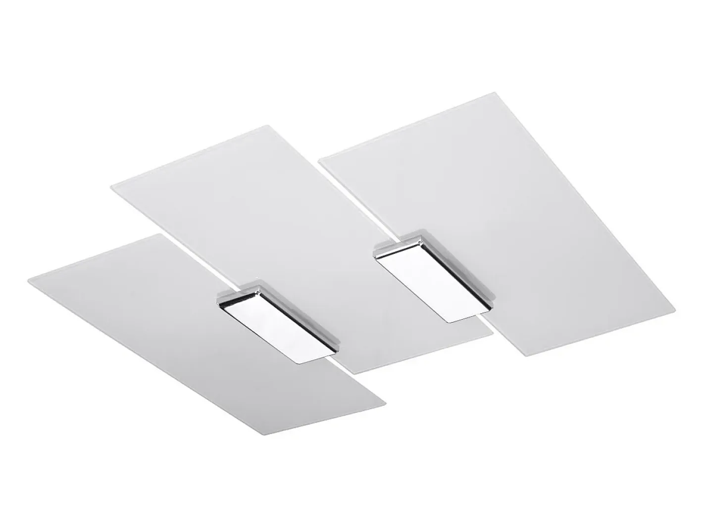 Sollux Lighting Plafón-Lámparas de techo Fabulario moderno de acero/vidrio - 3 fuentes luminosas 4000K - L.40 x A.7 cm - cromo/blanco Gris