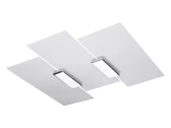 Sollux Lighting Lámparas de techo Fabulario moderno de acero/vidrio - 3 fuentes luminosas 3000K - L.40 x A.7 cm - cromo/blanco Gris Discount