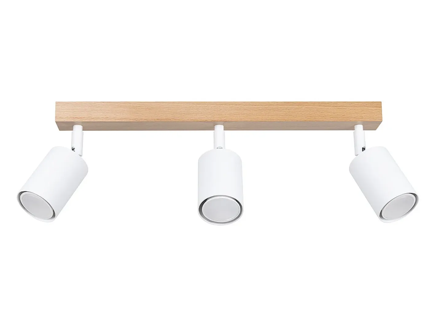Sollux Lighting Plafón-Lámparas de techo Flare moderno de acero/madera - 3 fuentes luminosas 3000K - L.61 x A.17,5 cm - madera blanca Blanco