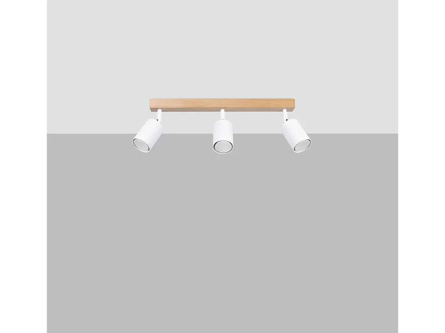 Sollux Lighting Plafón-Lámparas de techo Flare moderno de acero/madera - 3 fuentes luminosas 3000K - L.61 x A.17,5 cm - madera blanca Blanco