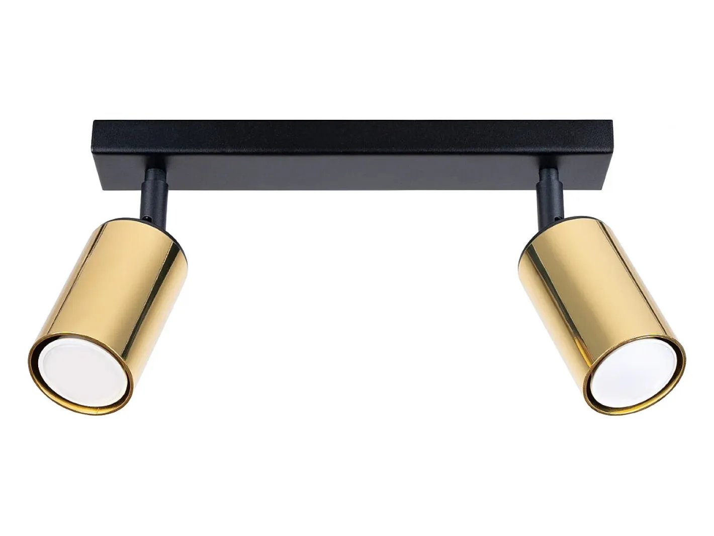 Sollux Lighting Plafón-Lámparas de techo Glois moderno de acero - 2 fuentes luminosas 3000K - L.30 x A.18,5 cm - oro Negro