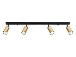 Sollux Lighting Plafón-Lámparas de techo Glois moderno de acero - 4 fuentes luminosas 3000K - L.82 x A.18,5 cm - oro Negro
