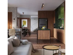 Outlet Sollux Lighting Lámparas de techo Glois moderno de acero - 4 fuentes luminosas 4000K - L.82 x A.18,5 cm - /cobre Negro