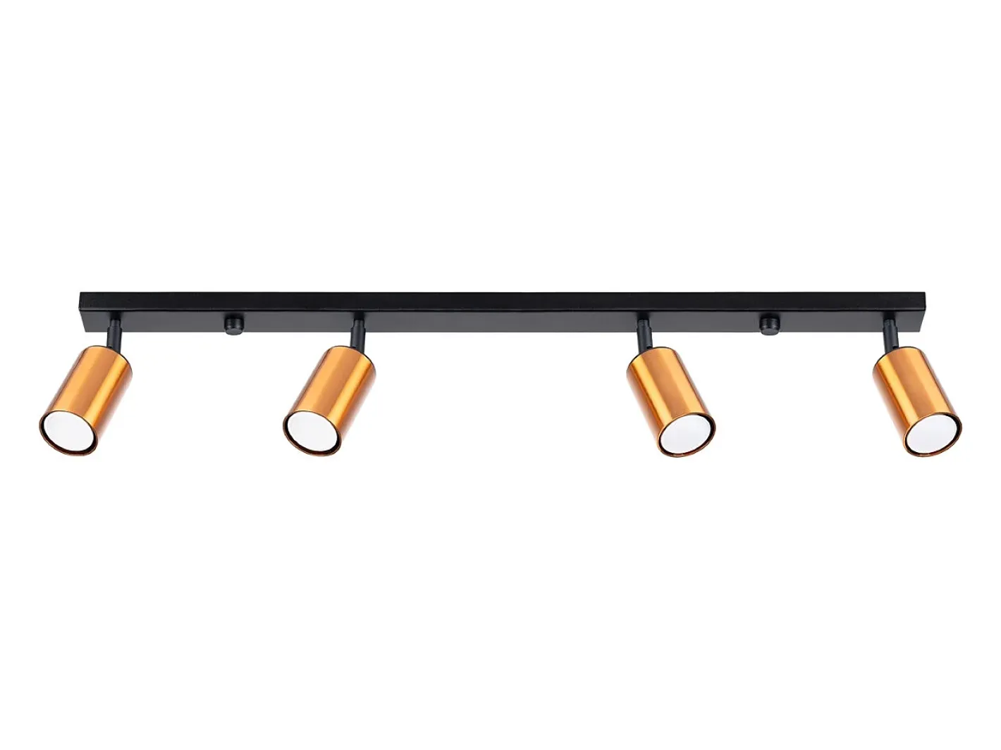 Outlet Sollux Lighting Lámparas de techo Glois moderno de acero - 4 fuentes luminosas 4000K - L.82 x A.18,5 cm - /cobre Negro