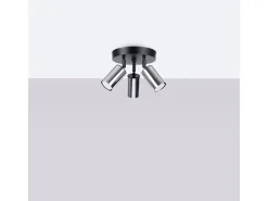 Online Sollux Lighting Lámparas de techo Glois moderno de acero - 3 fuentes luminosas 3000K - L.19,5 x A.20 cm - /cromo Negro