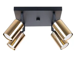 Sollux Lighting Lámparas de techo Glois moderno de acero - 4 fuentes luminosas 4000K - L.25 x A.19 cm - oro Negro Best