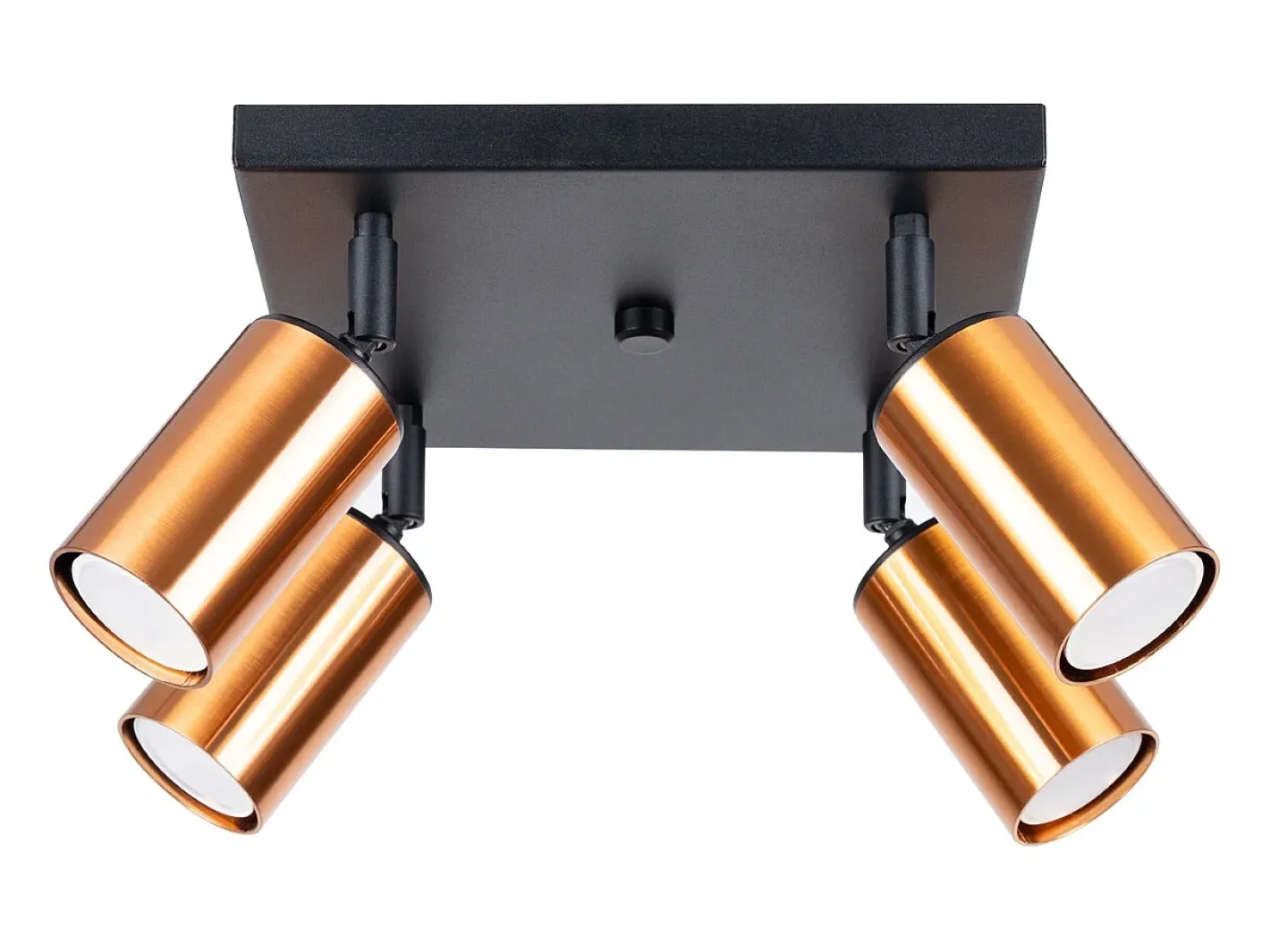 Clearance Sollux Lighting Lámparas de techo Glois moderno de acero - 4 fuentes luminosas 4000K - L.25 x A.19 cm - /cobre Negro