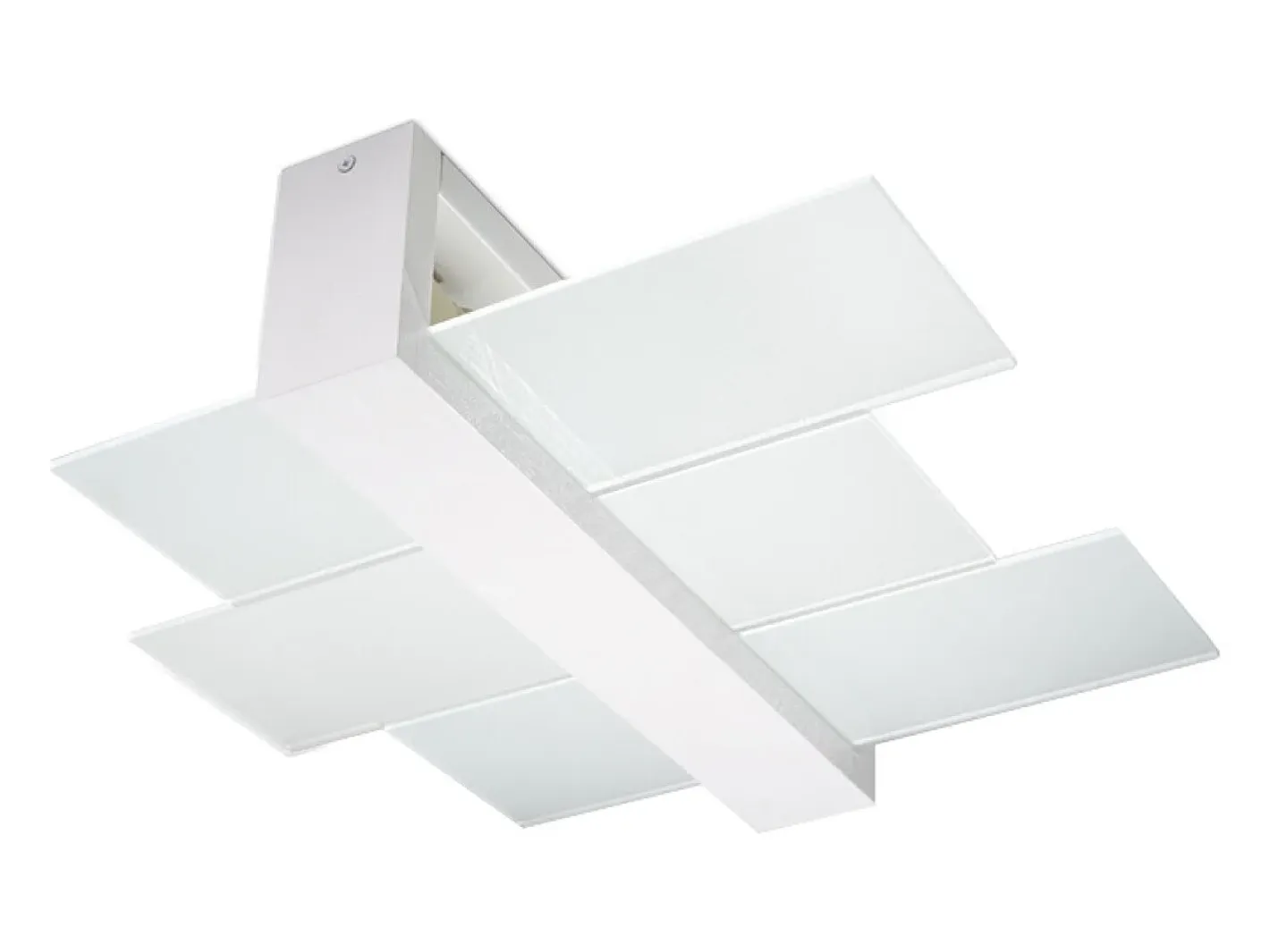 Sollux Lighting Plafón-Lámparas de techo Ignis escandinavo de madera/vidrio - 2 fuentes luminosas 4000K - L.43 x A.12 cm - Blanco