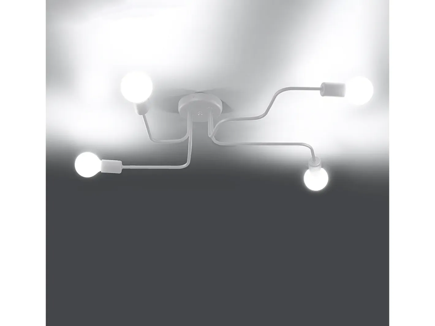 Sollux Lighting Lámparas de techo Infinix industrial de acero - 4 fuentes luminosas 4000K - L.78 x A.15,5 cm - Blanco Clearance