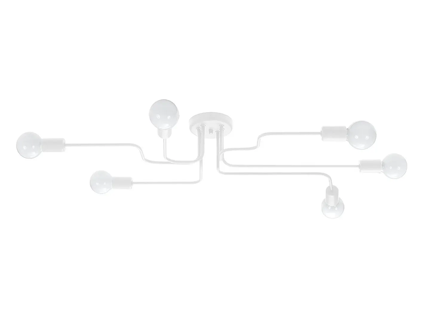 Sollux Lighting Lámparas de techo Infinix industrial de acero - 6 fuentes luminosas 4000K - L.80 x A.15,5 cm - Blanco Discount