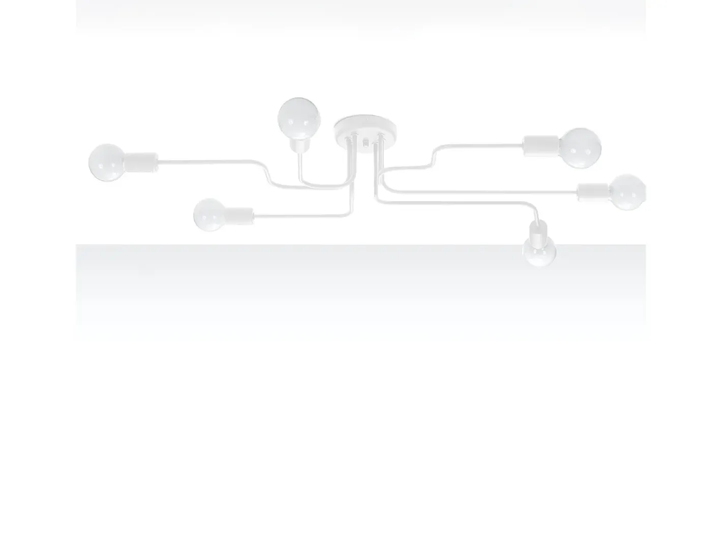 New Sollux Lighting Lámparas de techo Infinix industrial de acero - 6 fuentes luminosas 3000K - L.80 x A.15,5 cm - Blanco
