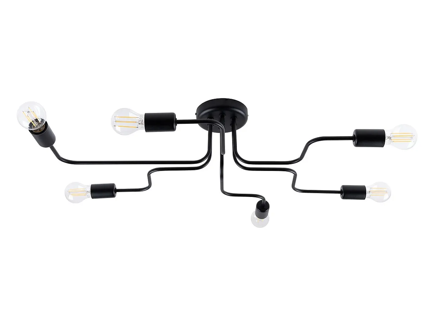Online Sollux Lighting Lámparas de techo Infinix industrial de acero - 6 fuentes luminosas 4000K - L.80 x A.15,5 cm - Negro