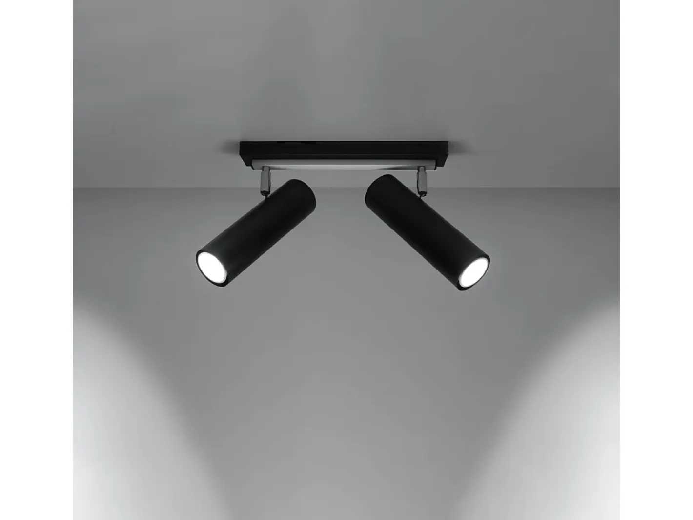 Discount Sollux Lighting Lámparas de techo Invicta moderno de acero - 2 fuentes luminosas 4000K - L.30 x A.20 cm - Negro