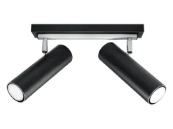 Sollux Lighting Plafón-Lámparas de techo Invicta moderno de acero - 2 fuentes luminosas 3000K - L.30 x A.20 cm - Negro