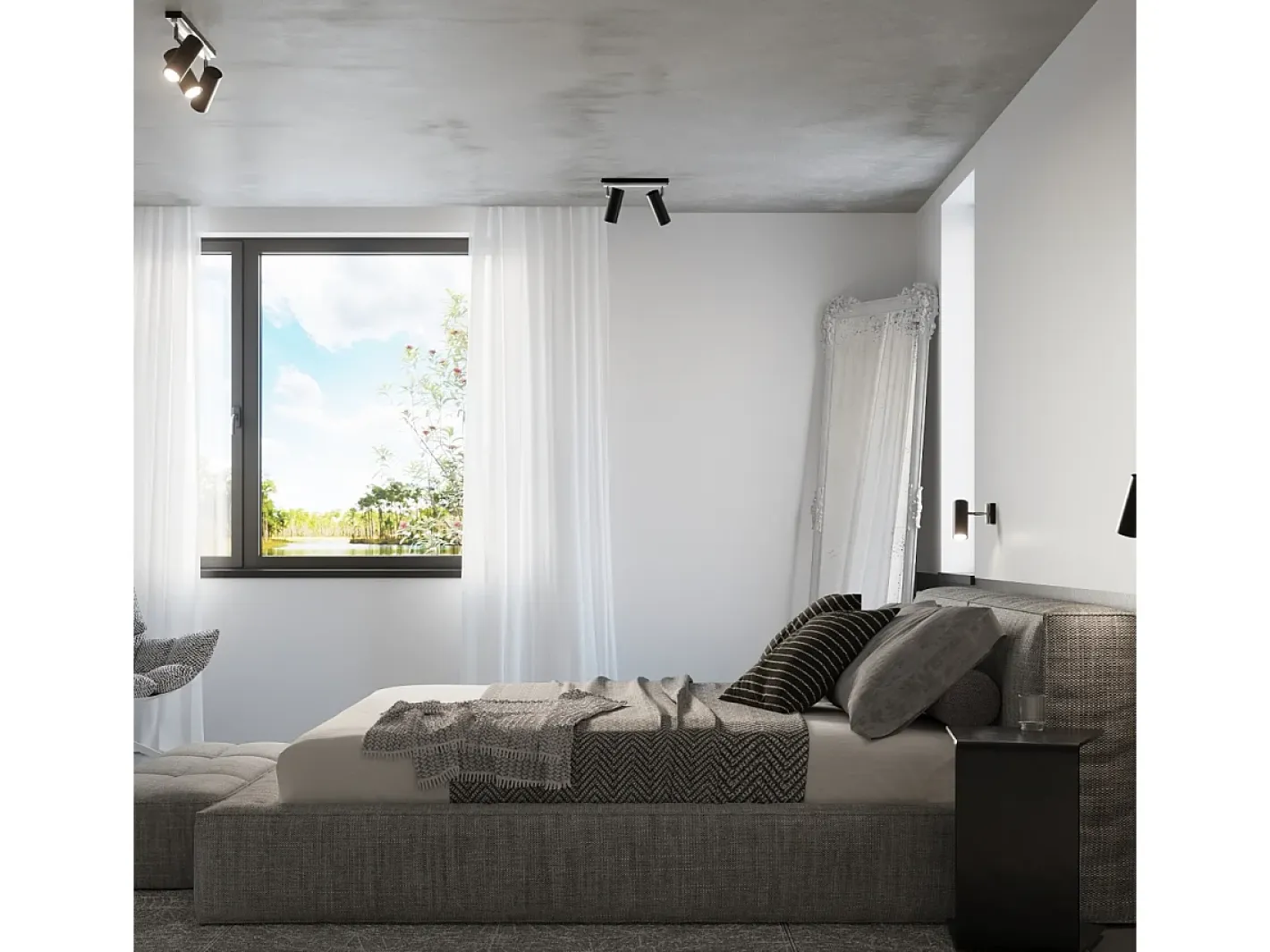 Sollux Lighting Plafón-Lámparas de techo Invicta moderno de acero - 2 fuentes luminosas 3000K - L.30 x A.20 cm - Negro