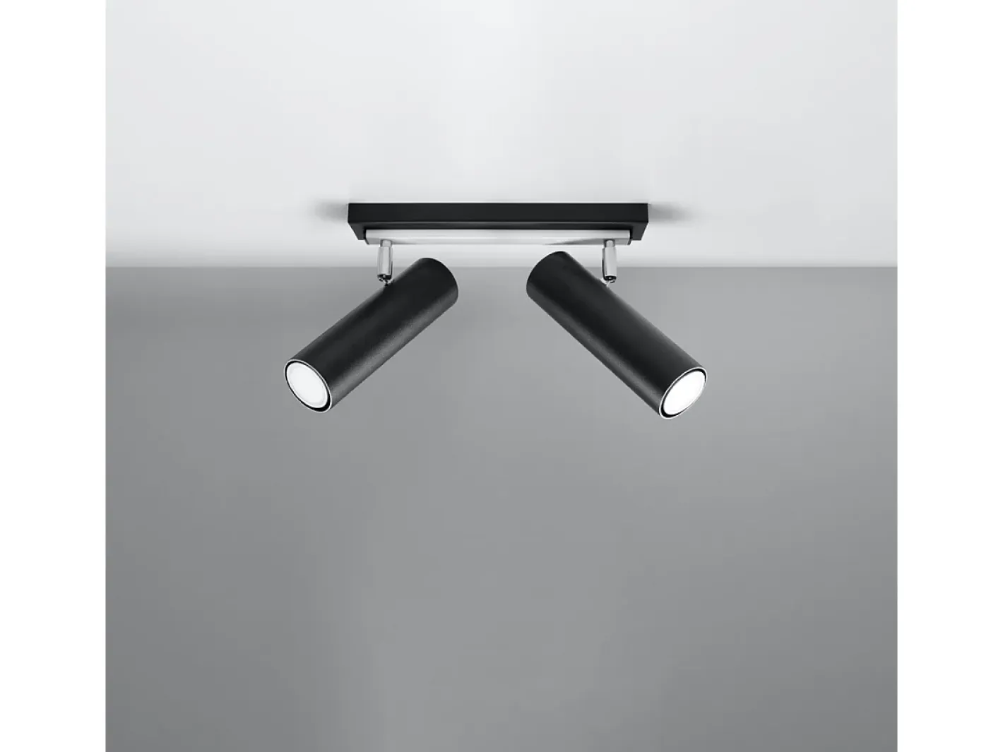 Sollux Lighting Plafón-Lámparas de techo Invicta moderno de acero - 2 fuentes luminosas 3000K - L.30 x A.20 cm - Negro