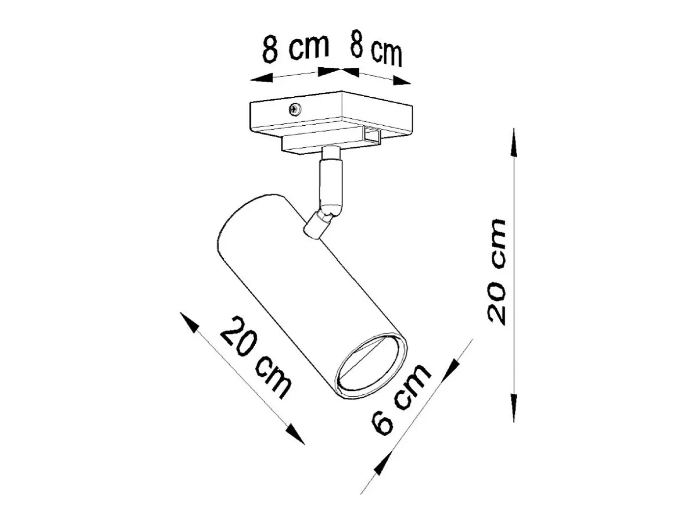 Sollux Lighting Lámparas de techo Invicta moderno de acero - 1 fuentes luminosas 4000K - L.8 x A.20 cm - Blanco Discount