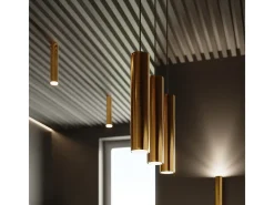 Discount Sollux Lighting Lámparas De Techo Lagos Moderno De Acero - 1 Fuentes Luminosas - L.6 X A.30 Cm - Brillo Dorado