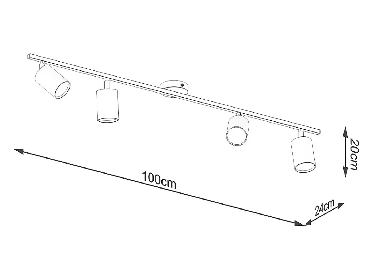 Sollux Lighting Lámparas De Techo Lemmi Moderno De Acero - 4 Fuentes Luminosas - L.100 X A.20 Cm - Blanco Clearance