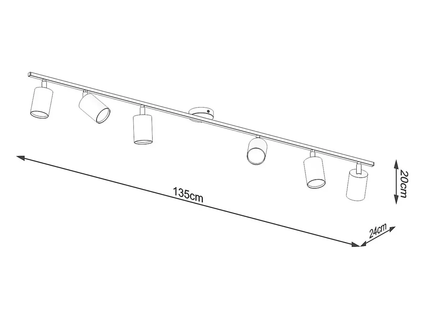 Sollux Lighting Lámparas De Techo Lemmi Moderno De Acero - 6 Fuentes Luminosas - L.135 X A.20 Cm - Negro Sale