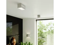 Best Sollux Lighting Lámparas De Techo Lobo Moderno De Aluminio - 2 Fuentes Luminosas - L.20 X A.10 Cm - Gris