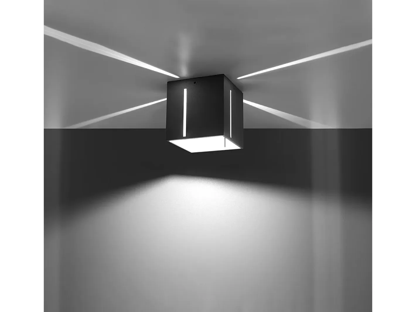 Discount Sollux Lighting Lámparas de techo Luminara moderno de aluminio - 1 fuentes luminosas 4000K - L.10 x A.10 cm - Gris