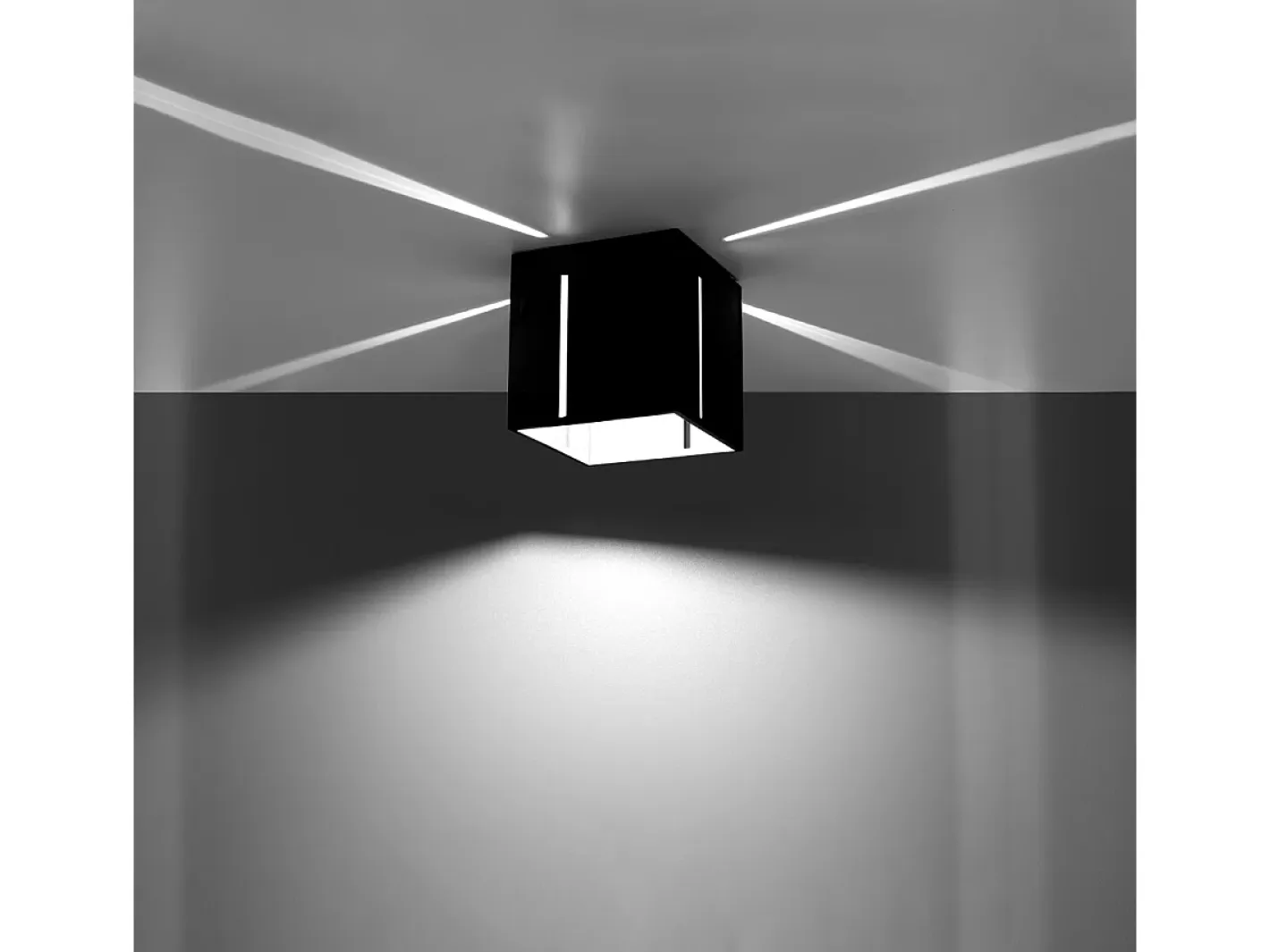 Outlet Sollux Lighting Lámparas de techo Luminara moderno de aluminio - 1 fuentes luminosas 4000K - L.10 x A.10 cm - Negro