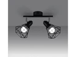Sollux Lighting Lámparas de techo Lunova moderno de acero - 2 fuentes luminosas 4000K - L.31 x A.19 cm - Negro Discount