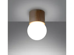Sollux Lighting Lámparas de techo Lust moderno de madera - 1 fuentes luminosas 4000K - L.12 x A.19 cm - madera natural Color natural claro Outlet