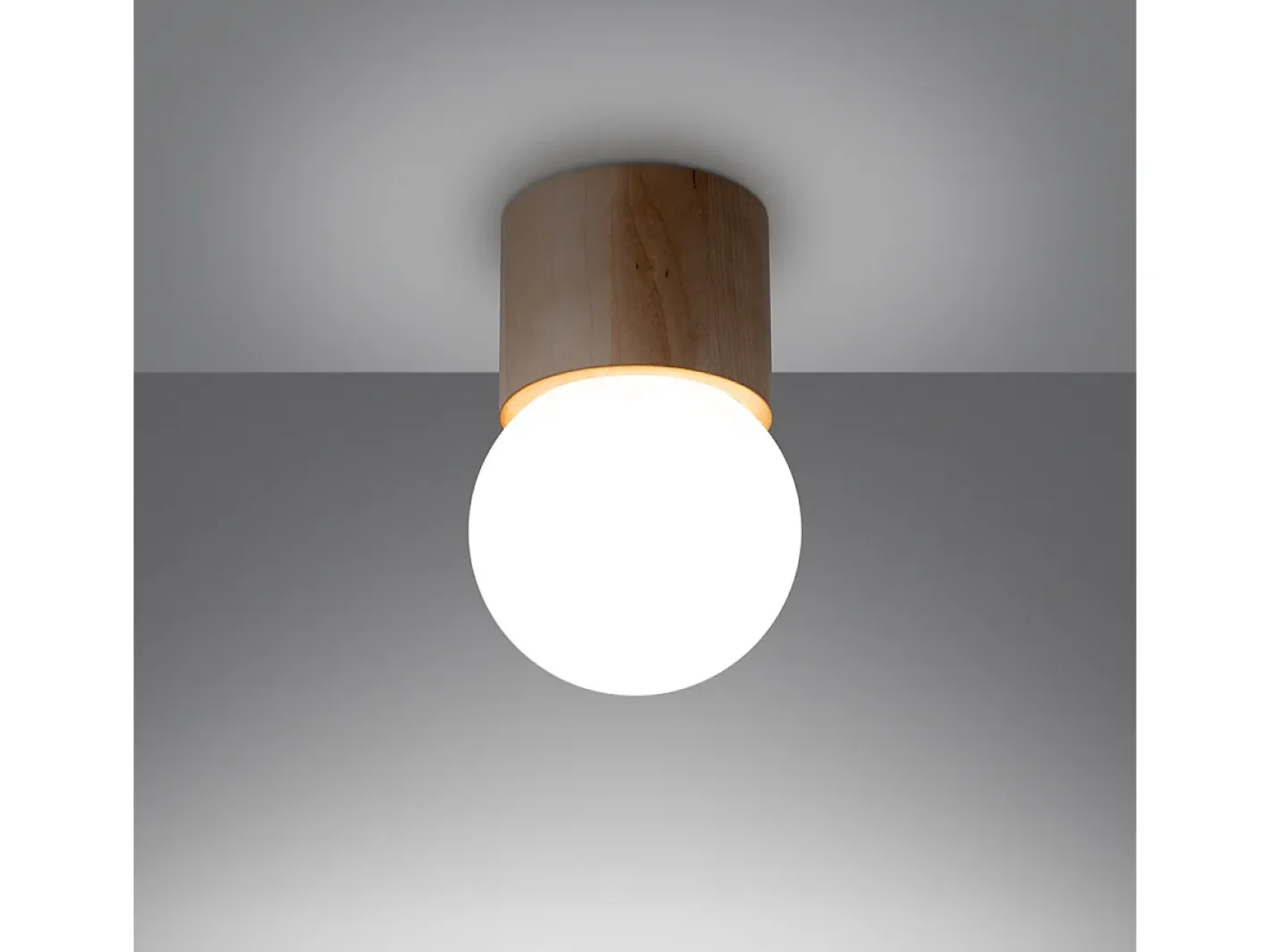 Sollux Lighting Lámparas de techo Lust moderno de madera - 1 fuentes luminosas 4000K - L.12 x A.19 cm - madera natural Color natural claro Outlet