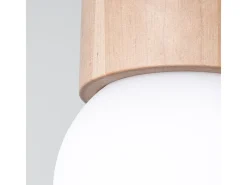 Sollux Lighting Lámparas de techo Lust moderno de madera - 1 fuentes luminosas 3000K - L.12 x A.19 cm - madera natural Color natural claro Best