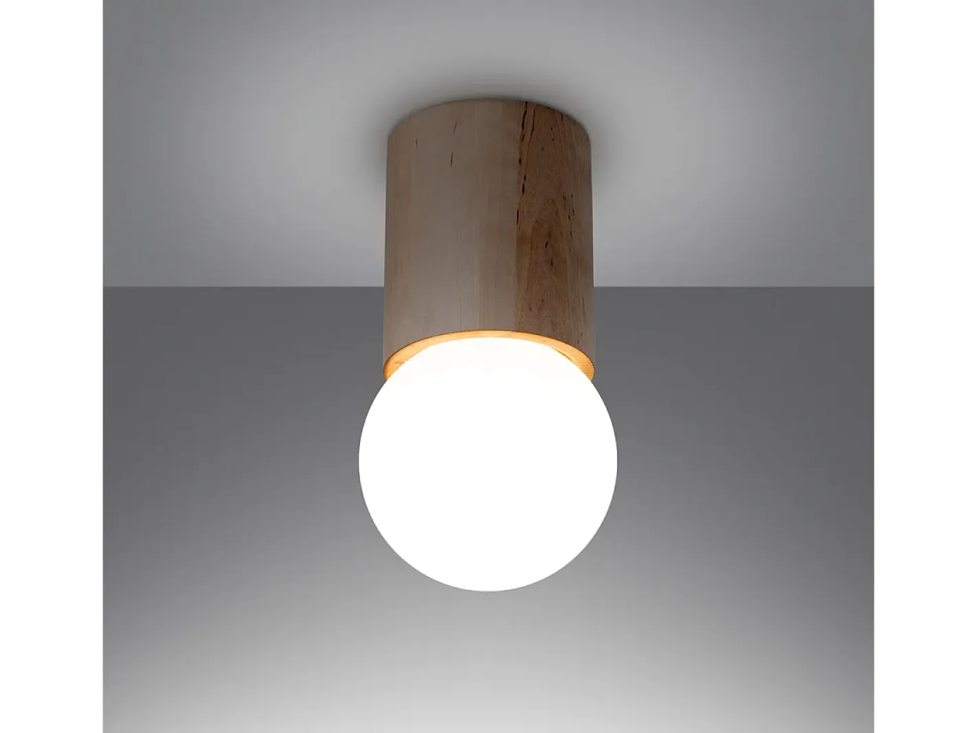 Sollux Lighting Lámparas de techo Lust moderno de madera - 1 fuentes luminosas 4000K - L.12 x A.23 cm - madera natural Color natural claro Outlet