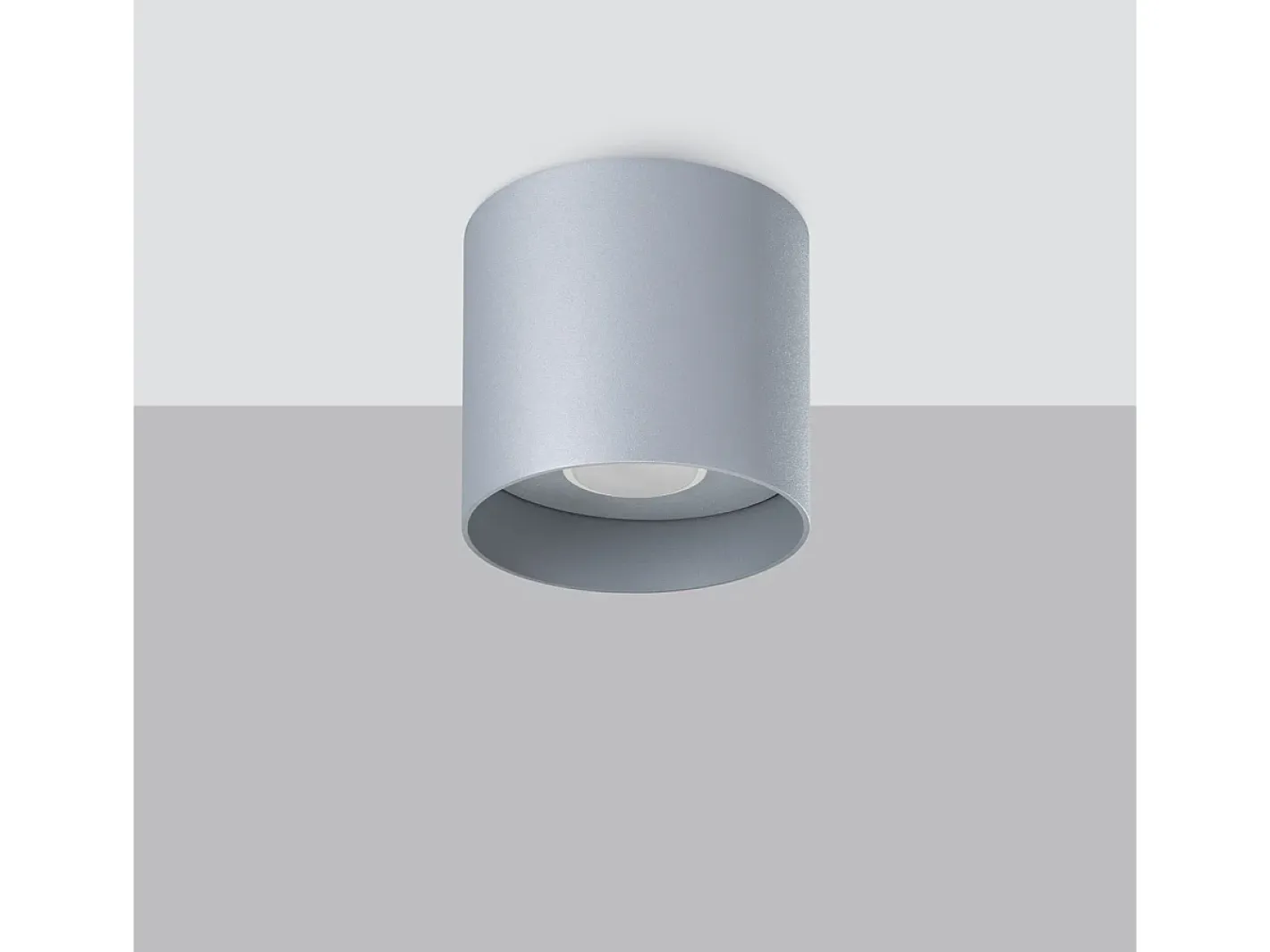 Sollux Lighting Plafón-Lámparas De Techo Mika Minimalista De Aluminio - 1 Fuentes Luminosas - L.12 X A.11 Cm - Gris