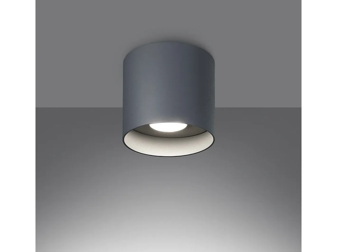 Sollux Lighting Plafón-Lámparas De Techo Mika Minimalista De Aluminio - 1 Fuentes Luminosas - L.12 X A.11 Cm - Gris