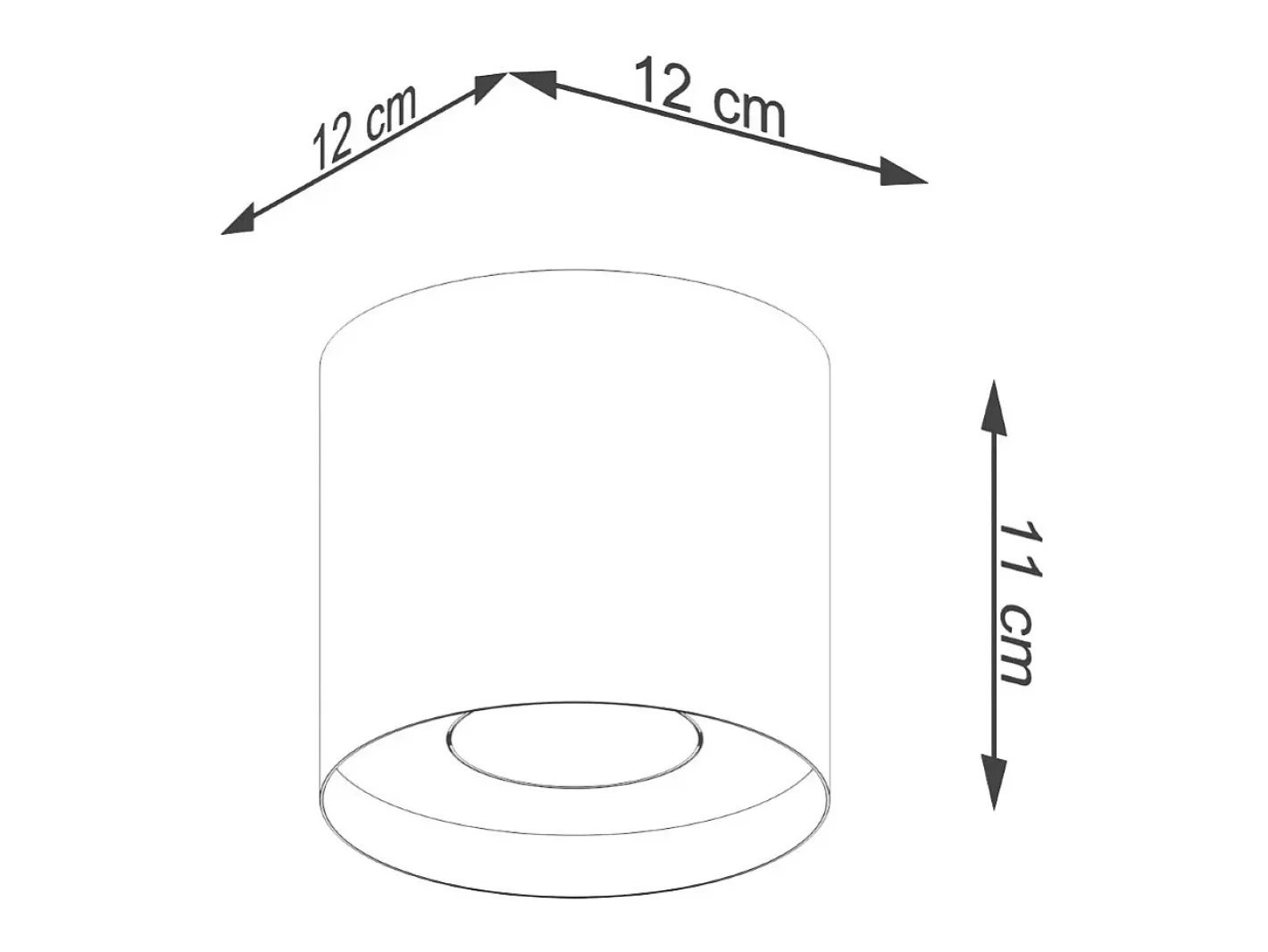 Sollux Lighting Plafón-Lámparas De Techo Mika Minimalista De Aluminio - 1 Fuentes Luminosas - L.12 X A.11 Cm - Gris