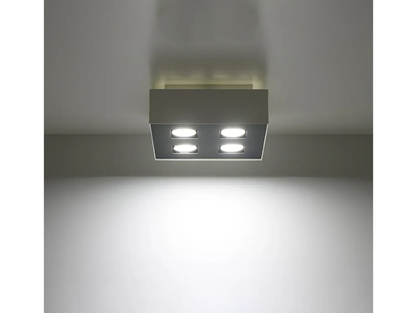 Sollux Lighting Lámparas De Techo Mono Minimalista De Acero - 4 Fuentes Luminosas - L.24 X A.11 Cm - Negro Blanco